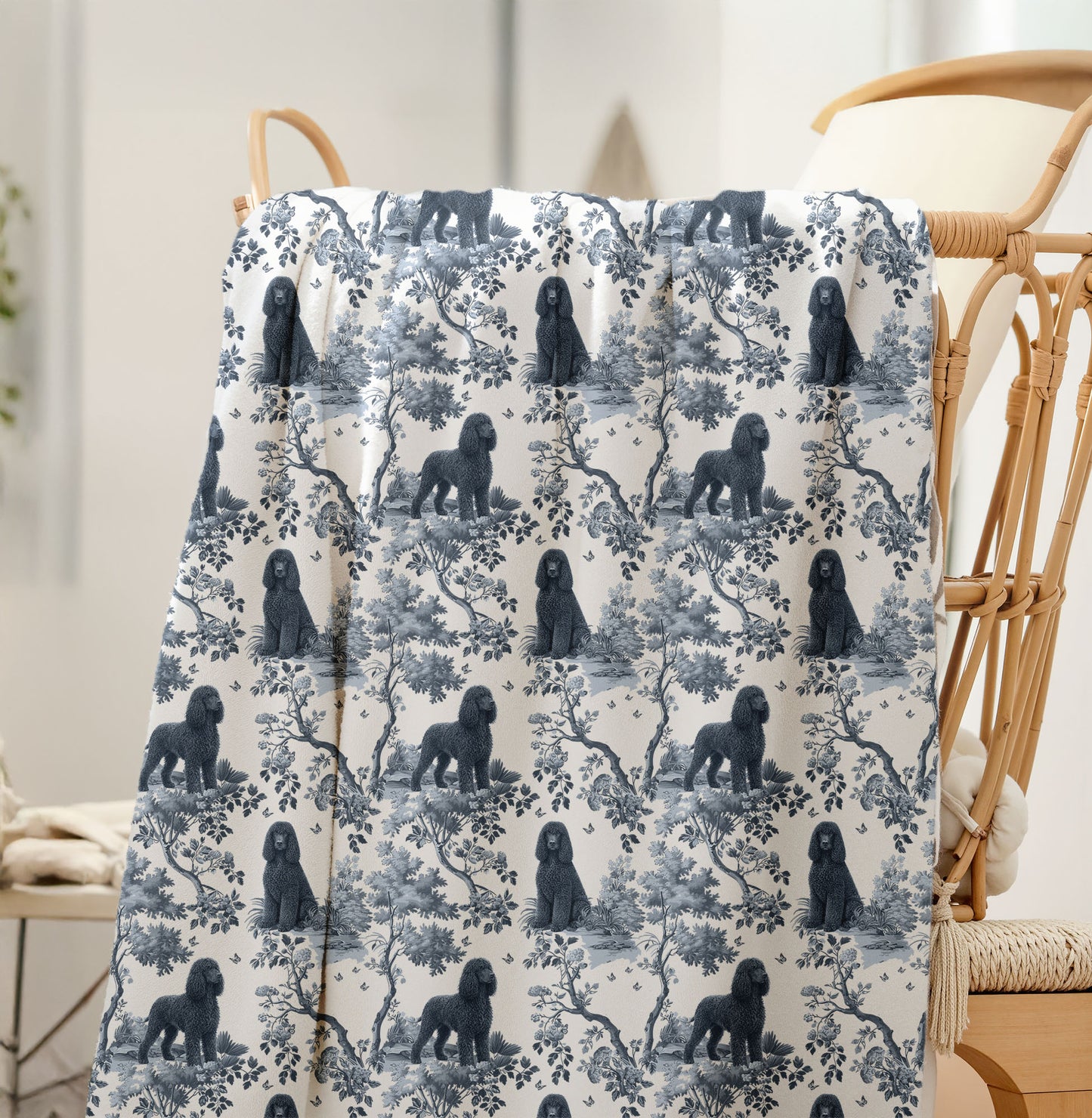 Irish Water Spaniel Blanket - Toile Pattern