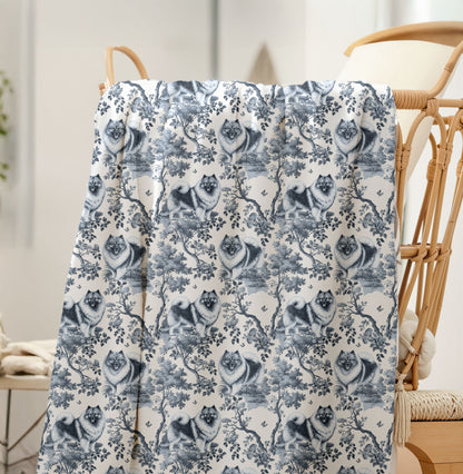 Keeshond Blanket - Toile Pattern