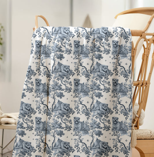 Norfolk Terrier Blanket - Toile Pattern