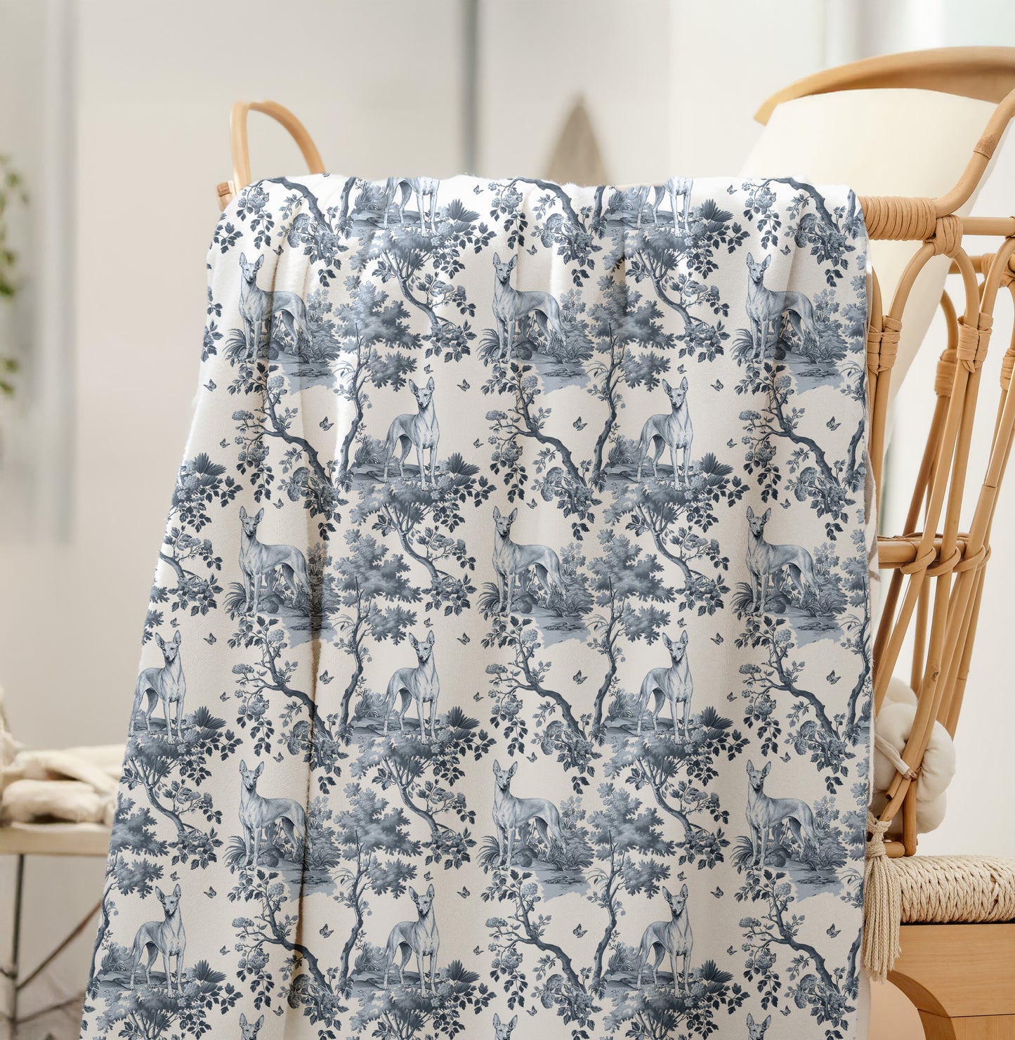Pharoah Hound Blanket - Toile Pattern