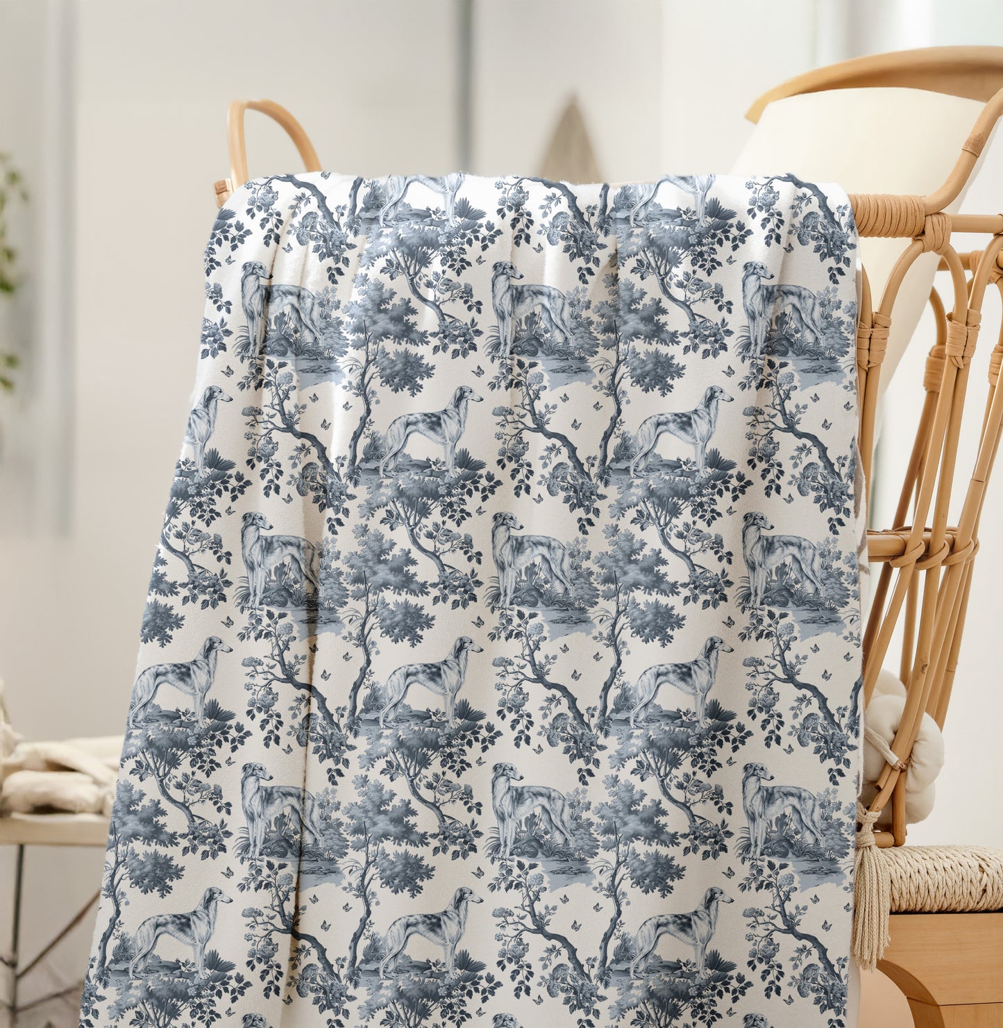 Silken Windhound Blanket - Toile Pattern