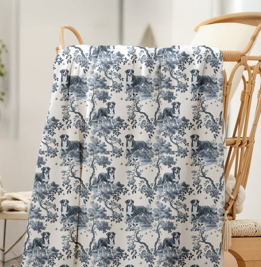 Greater Swiss Mountain Dog Blanket - Toile Pattern