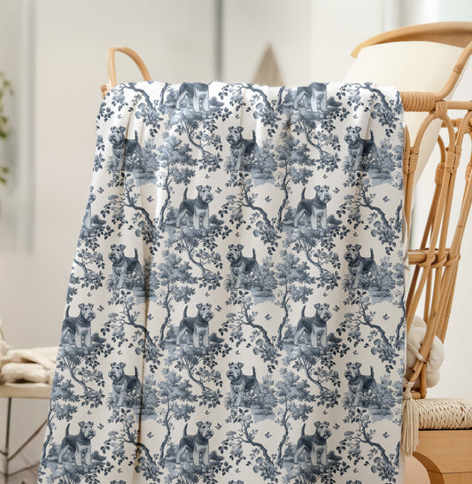 Welsh Terrier Blanket - Toile Pattern