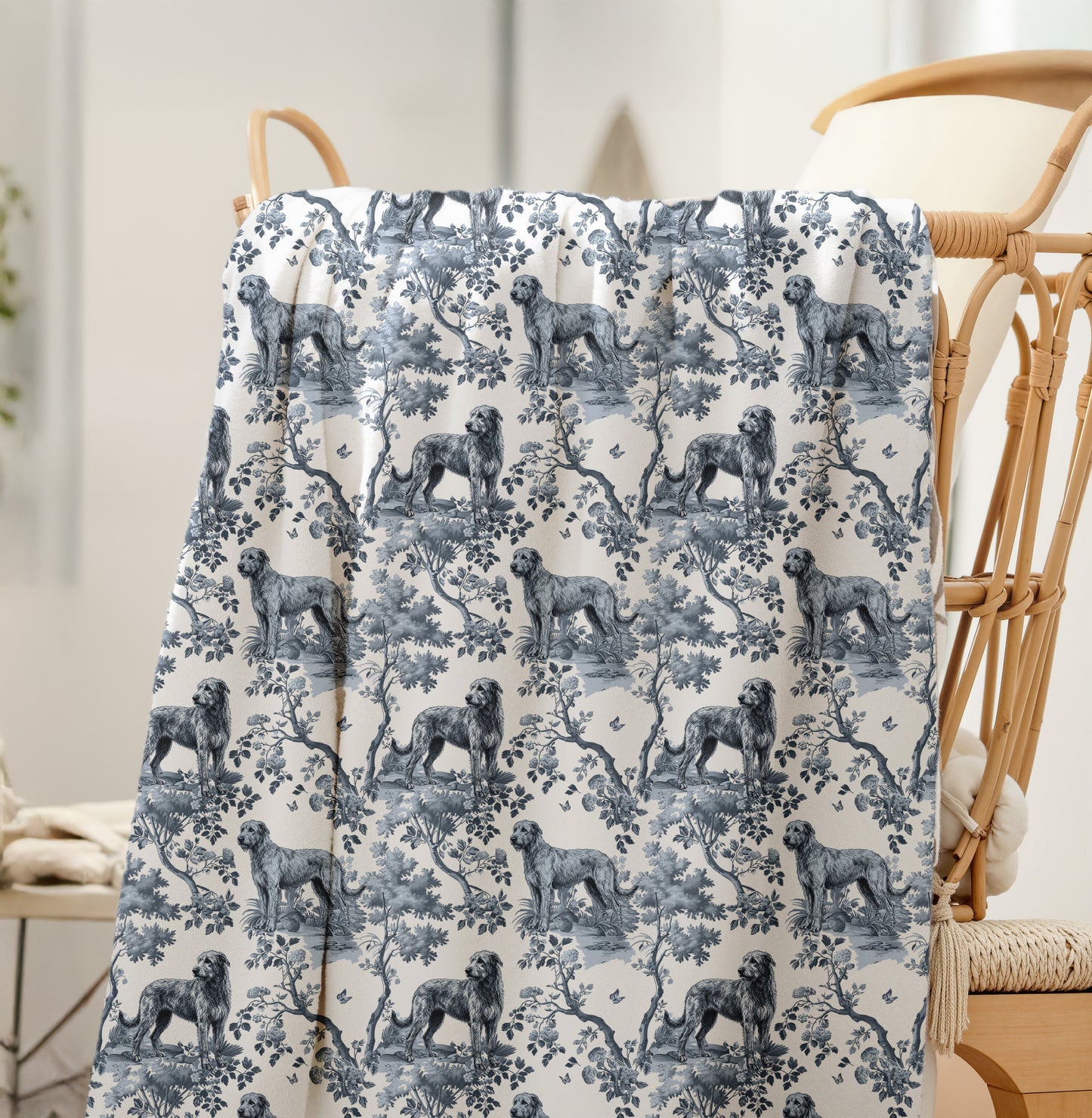 Irish Wolfhound Blanket - Toile Pattern