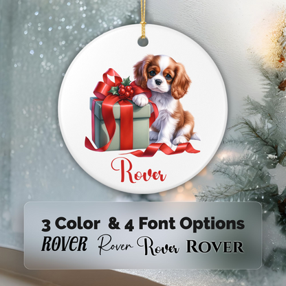Cavalier King Charles Spaniel Ornament with Custom Name
