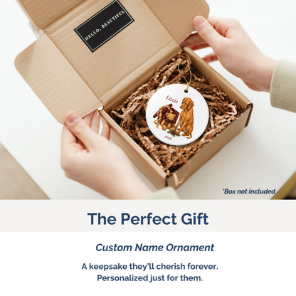 Vizsla personalized ornament packed in a gift mailer box