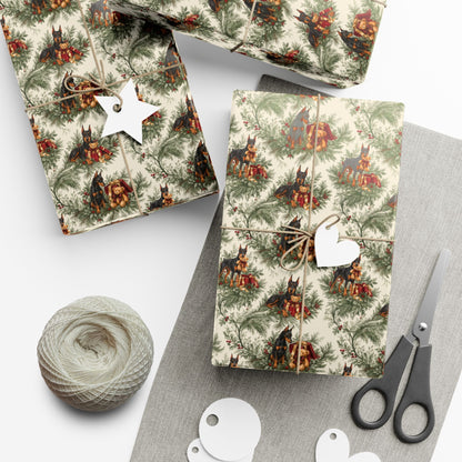 Doberman Pinscher Christmas wrapping paper
