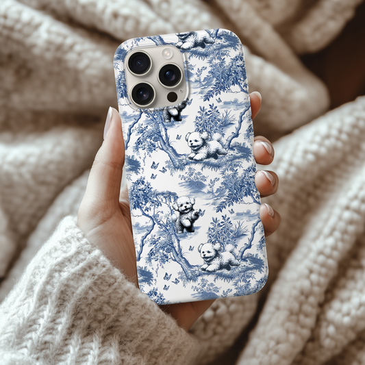 Bichon Frise Phone Case - Toile Pattern