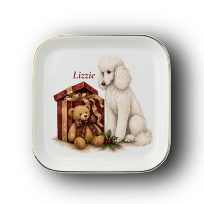 Standard Poodle jewelry dish on a white background