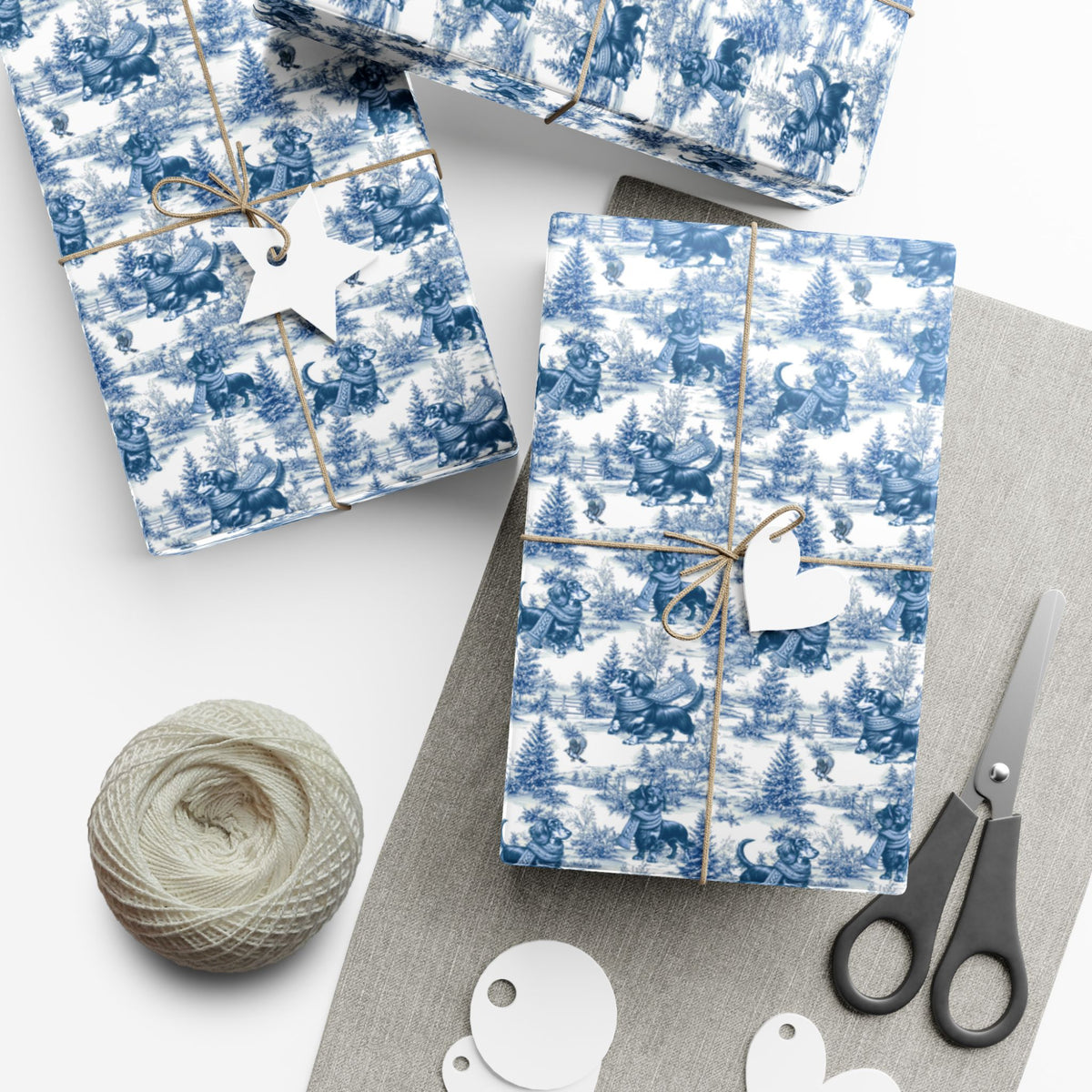 Longhaired Dachshund Christmas wrapping paper