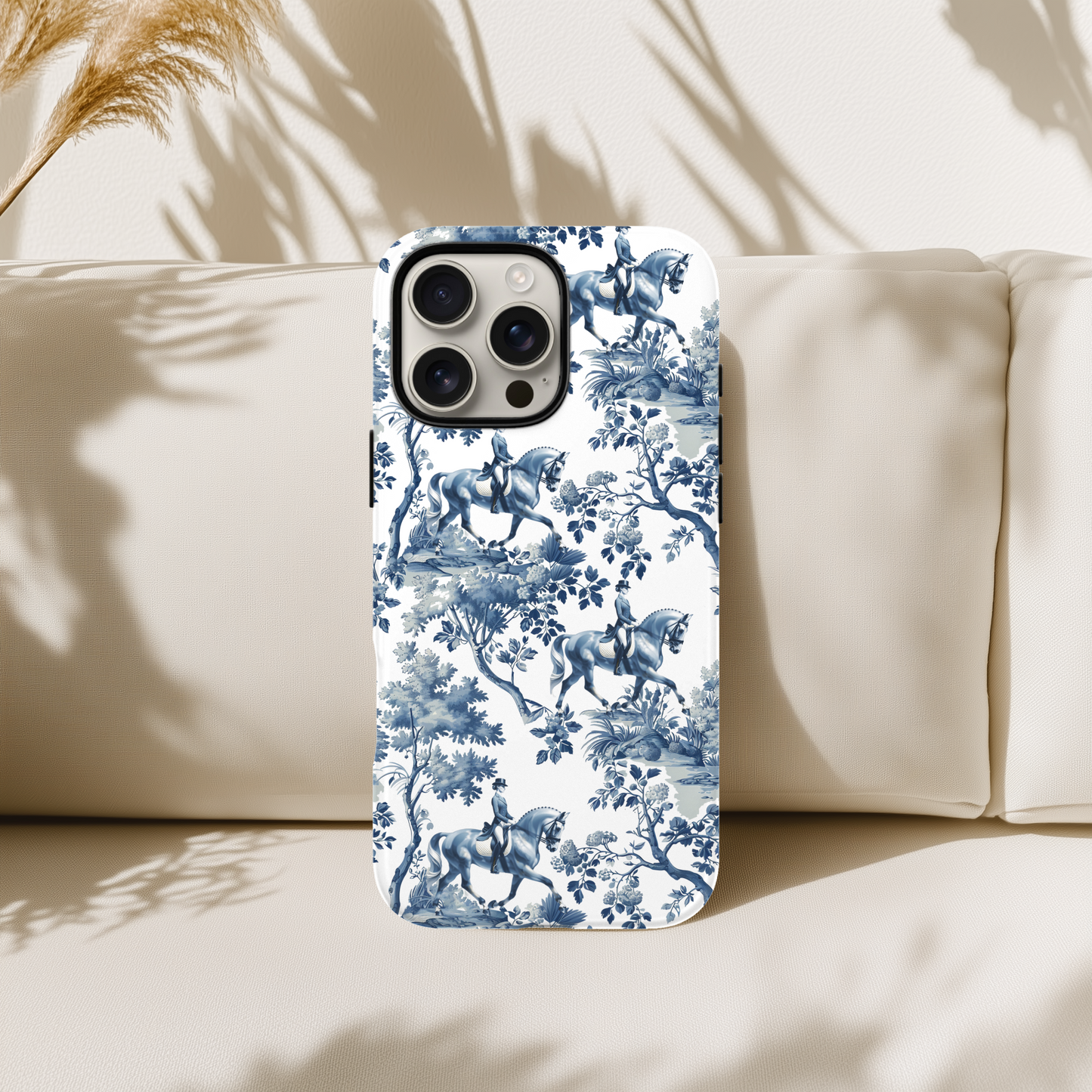 Horse Dressage Rider Phone Case - Toile Pattern