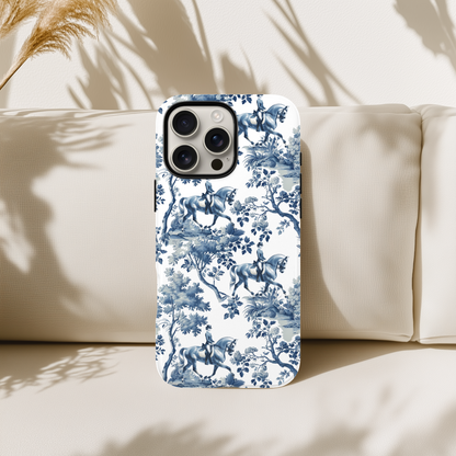 Horse Dressage Rider Phone Case - Toile Pattern