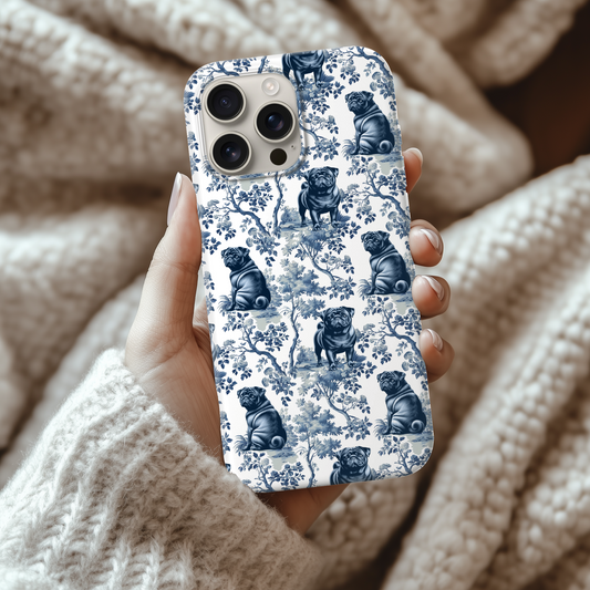 Pug Phone Case - Toile Pattern
