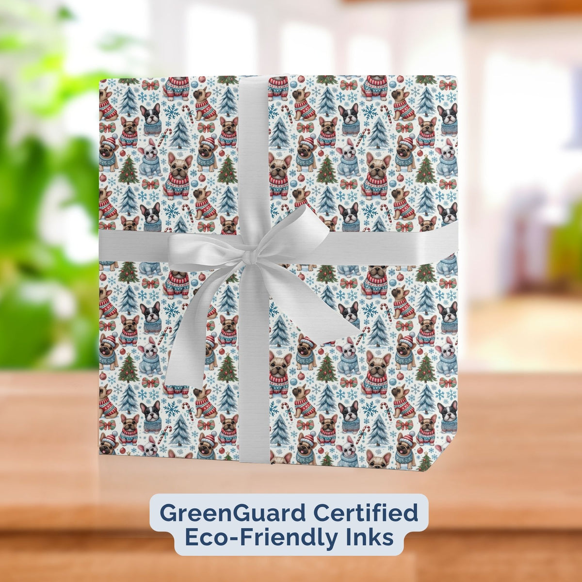French Bulldog Christmas wrapping paper