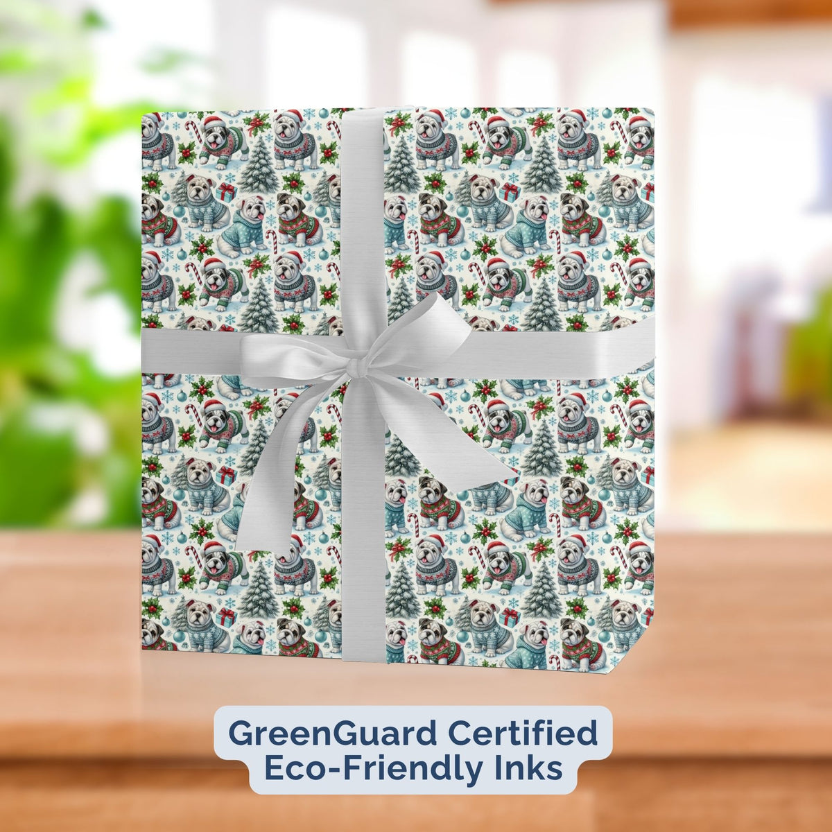 English Bulldog Christmas wrapping paper