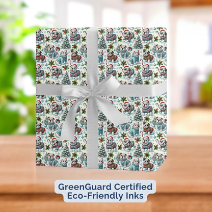 English Bulldog Christmas wrapping paper