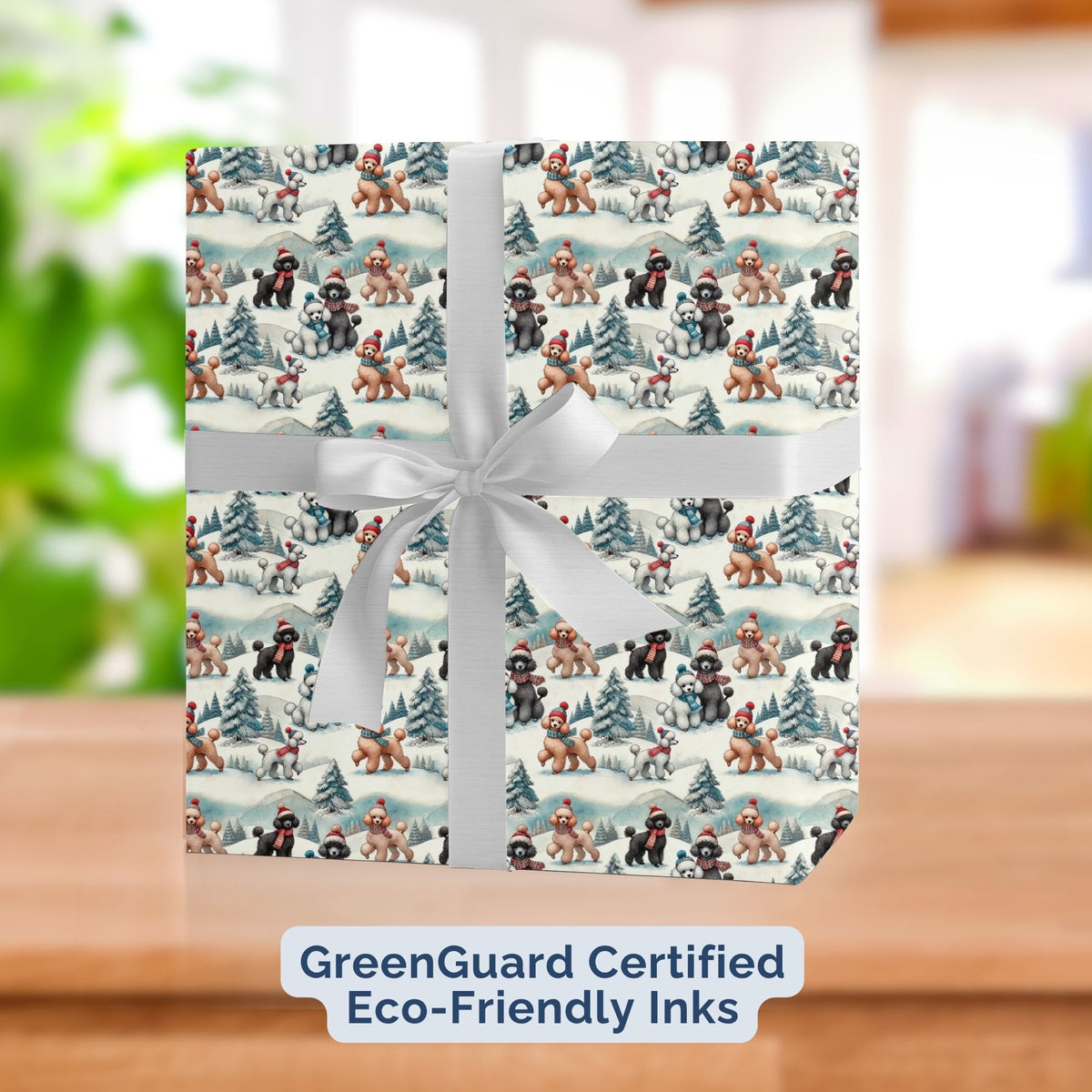 Poodle Winter Wonderland Christmas wrapping paper