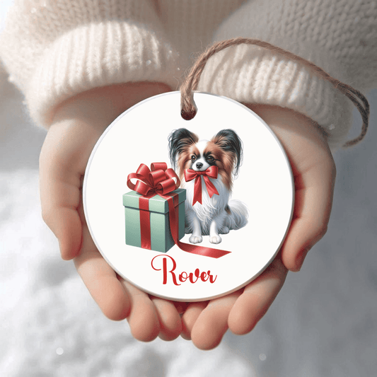 Papillon Ornament with Custom Name