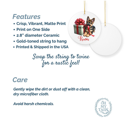 German Shepherd Ornament with Custom Name