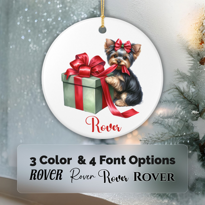 Yorkshire Terrier Ornament with Custom Name