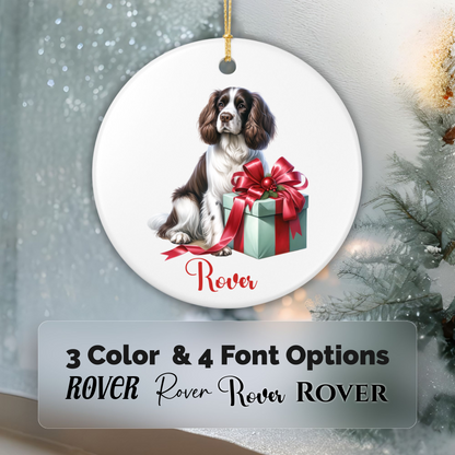 English Springer Spaniel Ornament with Custom Name
