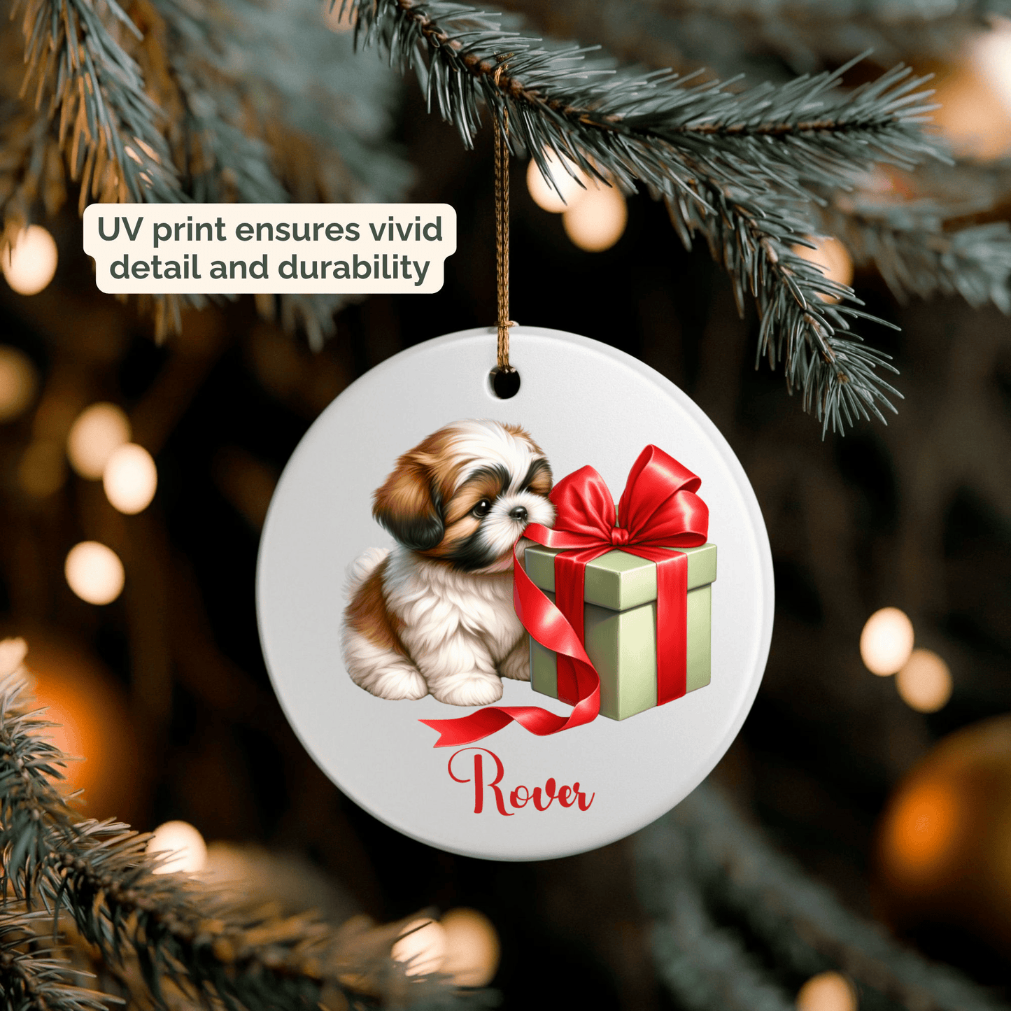 Shih Tzu Ornament with Custom Name