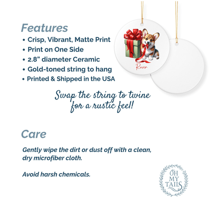 Corgi Ornament with Custom Name