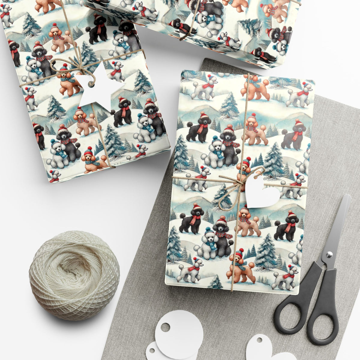 Poodle Winter Wonderland Christmas wrapping paper