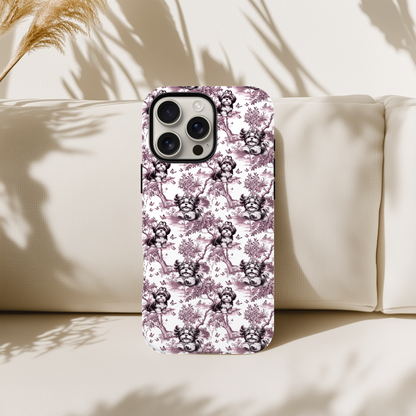 Shih Tzu Phone Case - Pink Toile Pattern