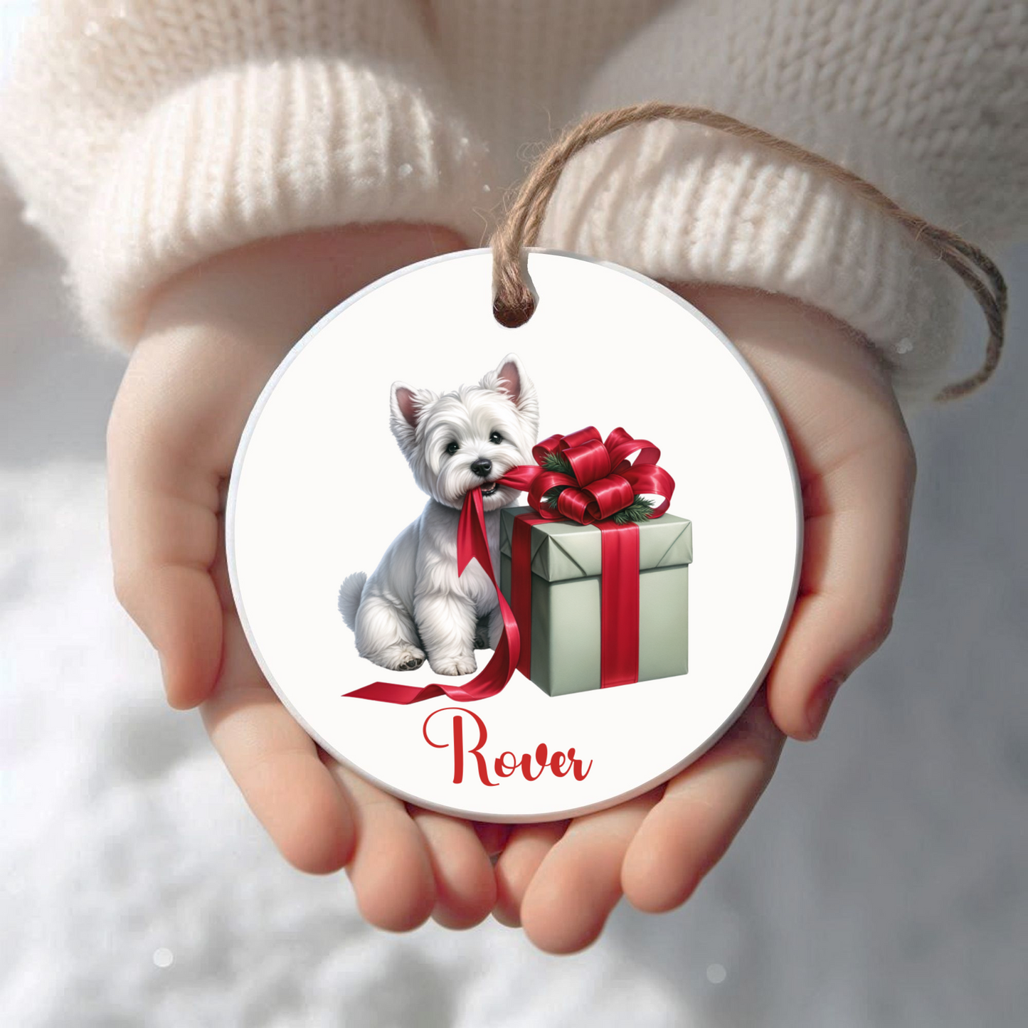 West Highland Terrier Ornament with Custom Name