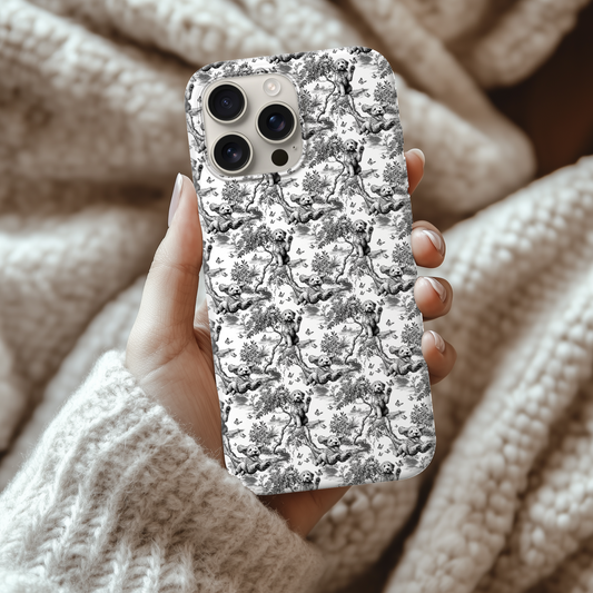 Goldendoodle Phone Case - Black Toile Pattern