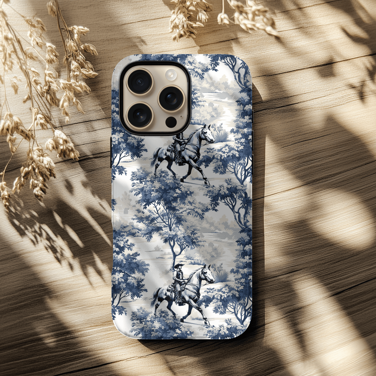 Cowboy Horse Phone Case - Toile Pattern