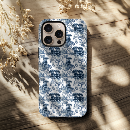 Doberman Puppy Phone Case - Toile Pattern