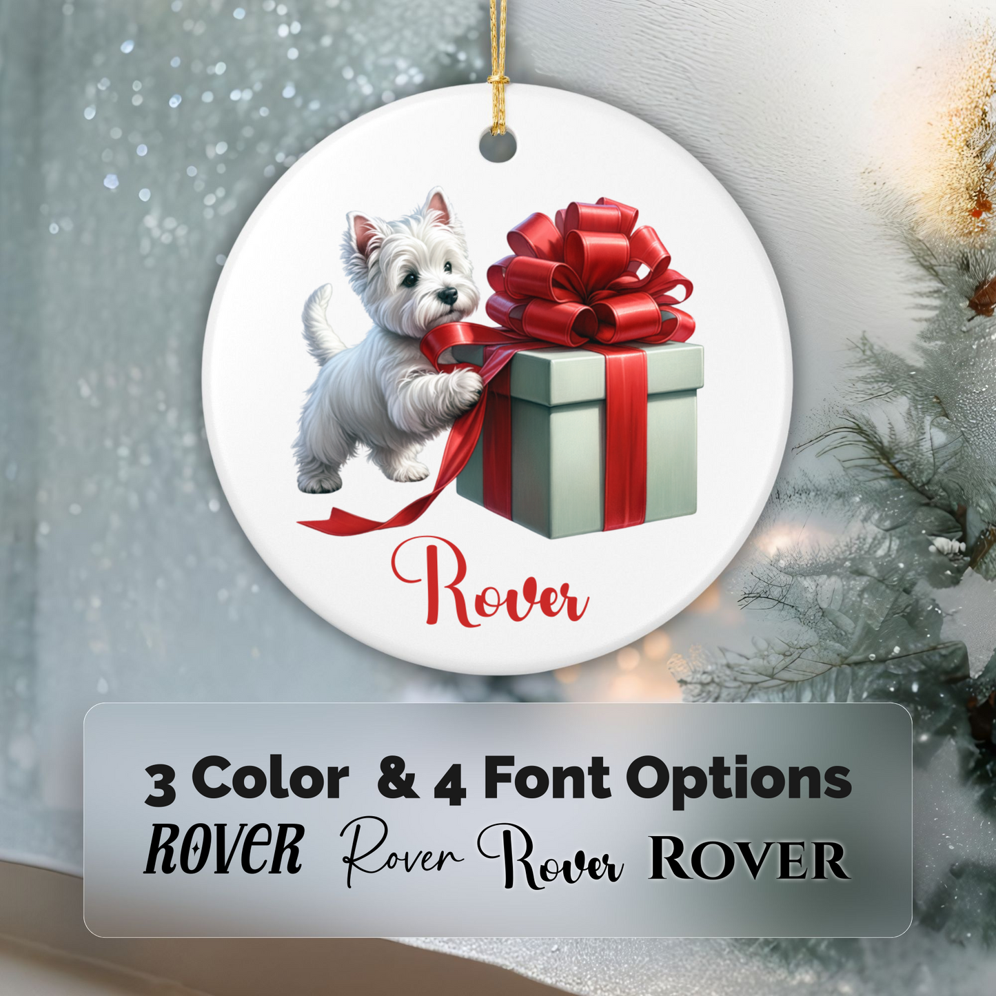 West Highland Terrier Ornament with Custom Name