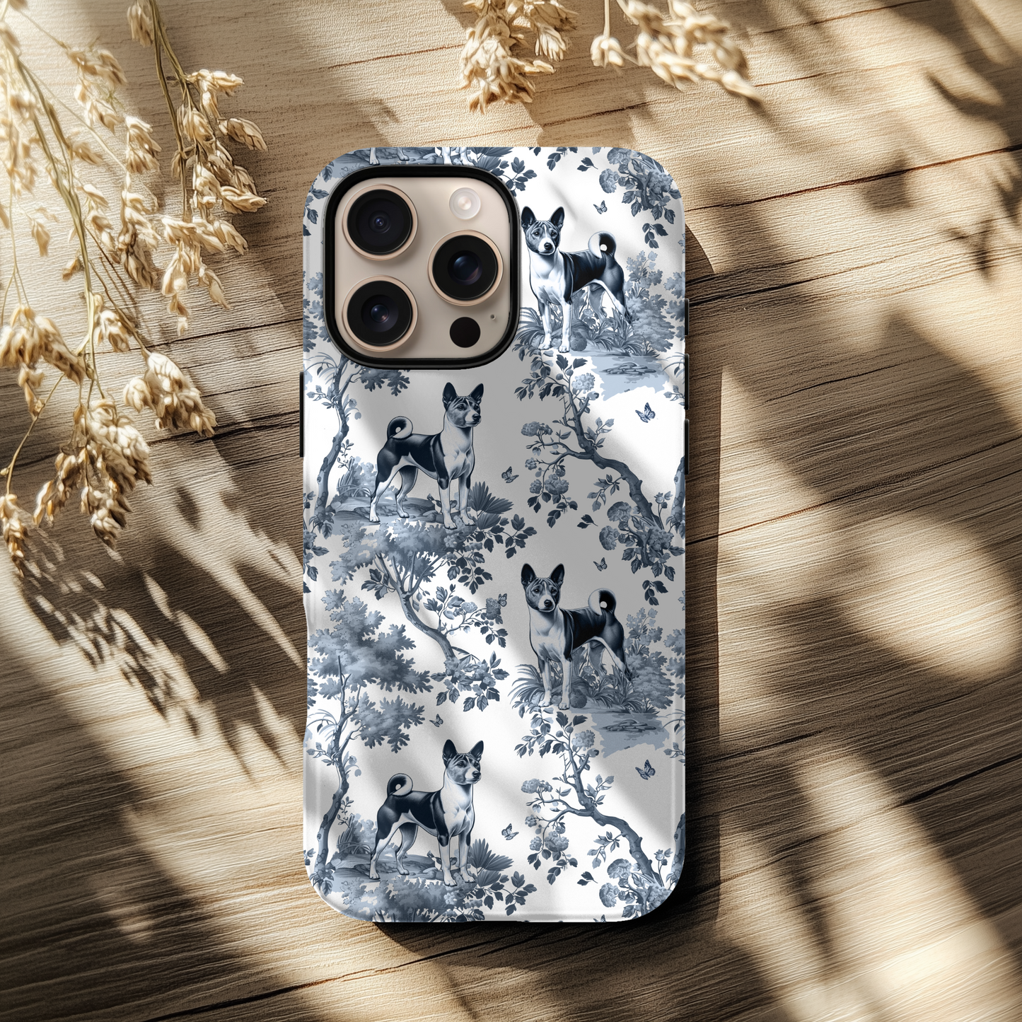 Basenji Phone Case - Toile Pattern