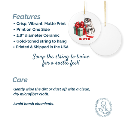 Siberian Husky Ornament with Custom Name