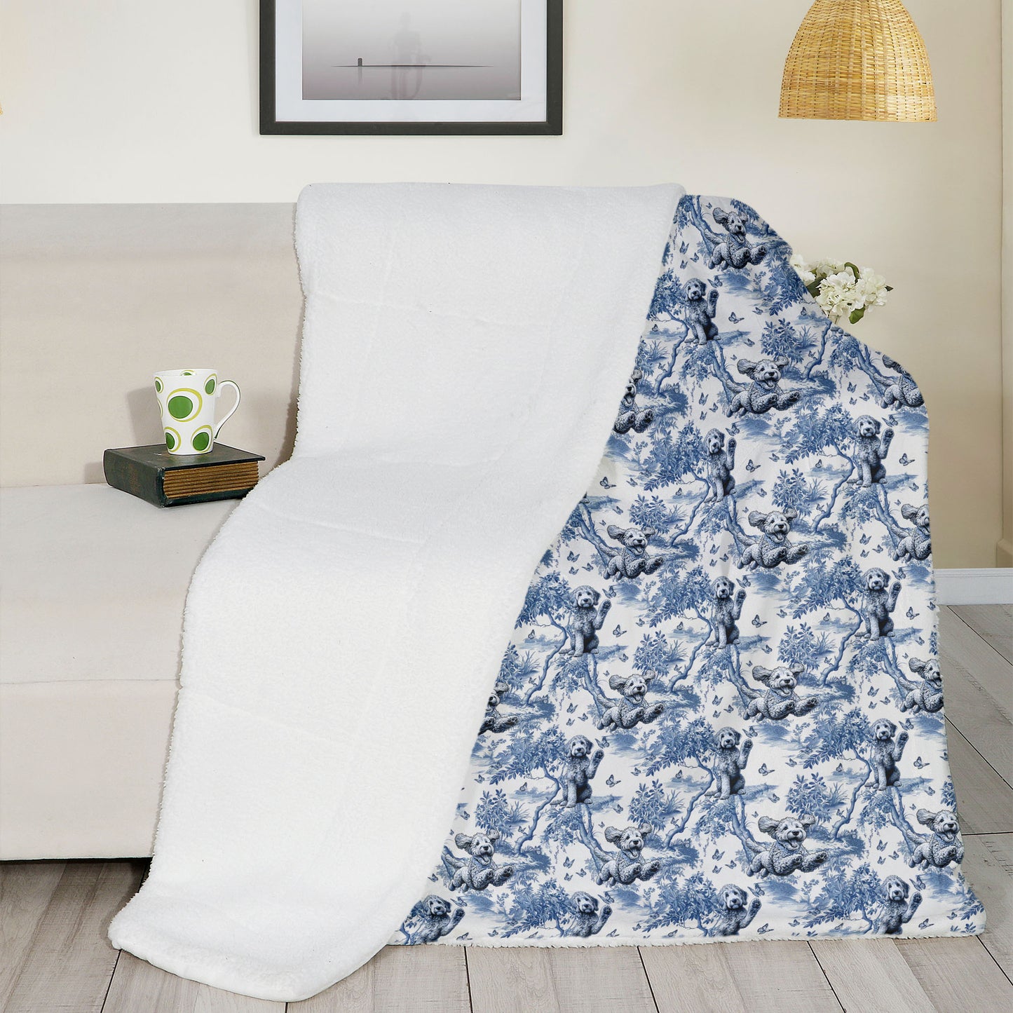 Goldendoodle Blanket - Toile Pattern