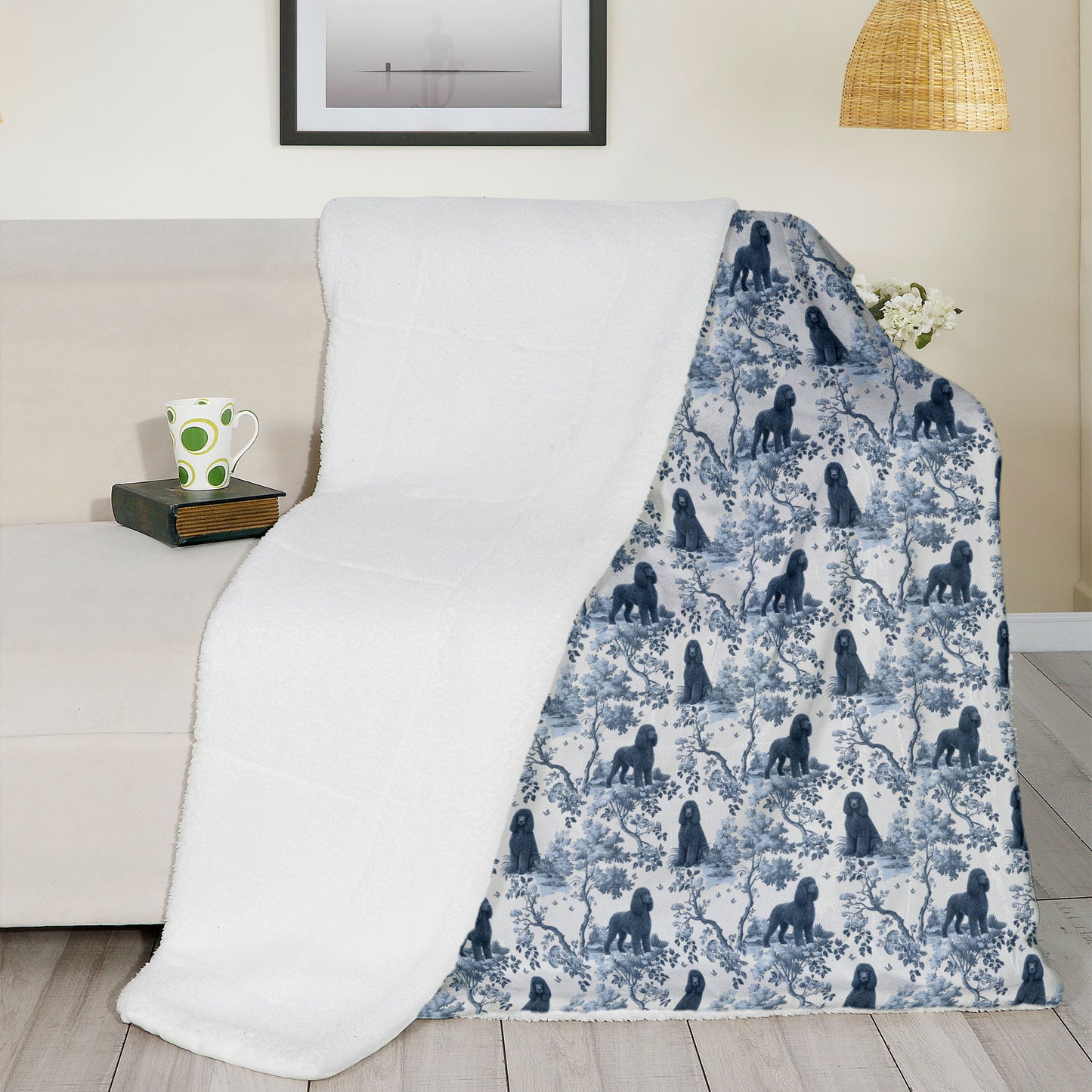 Irish Water Spaniel Blanket - Toile Pattern