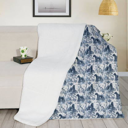 Kerry Blue Terrier Blanket - Toile Pattern