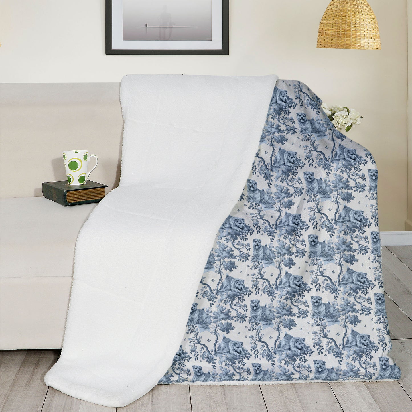 Norfolk Terrier Blanket - Toile Pattern
