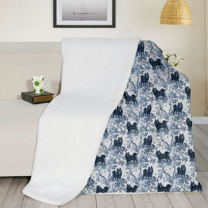 Schipperke (tail) Blanket - Toile Pattern