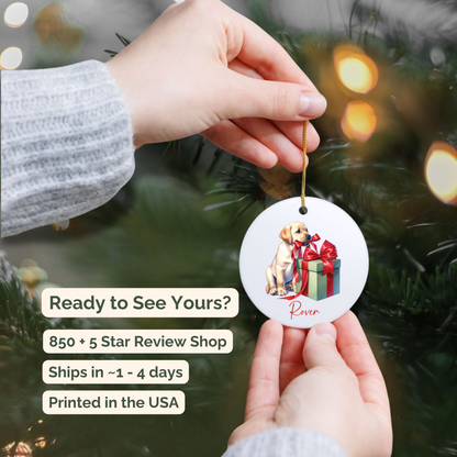 Labrador Retriever Ornament with Custom Name