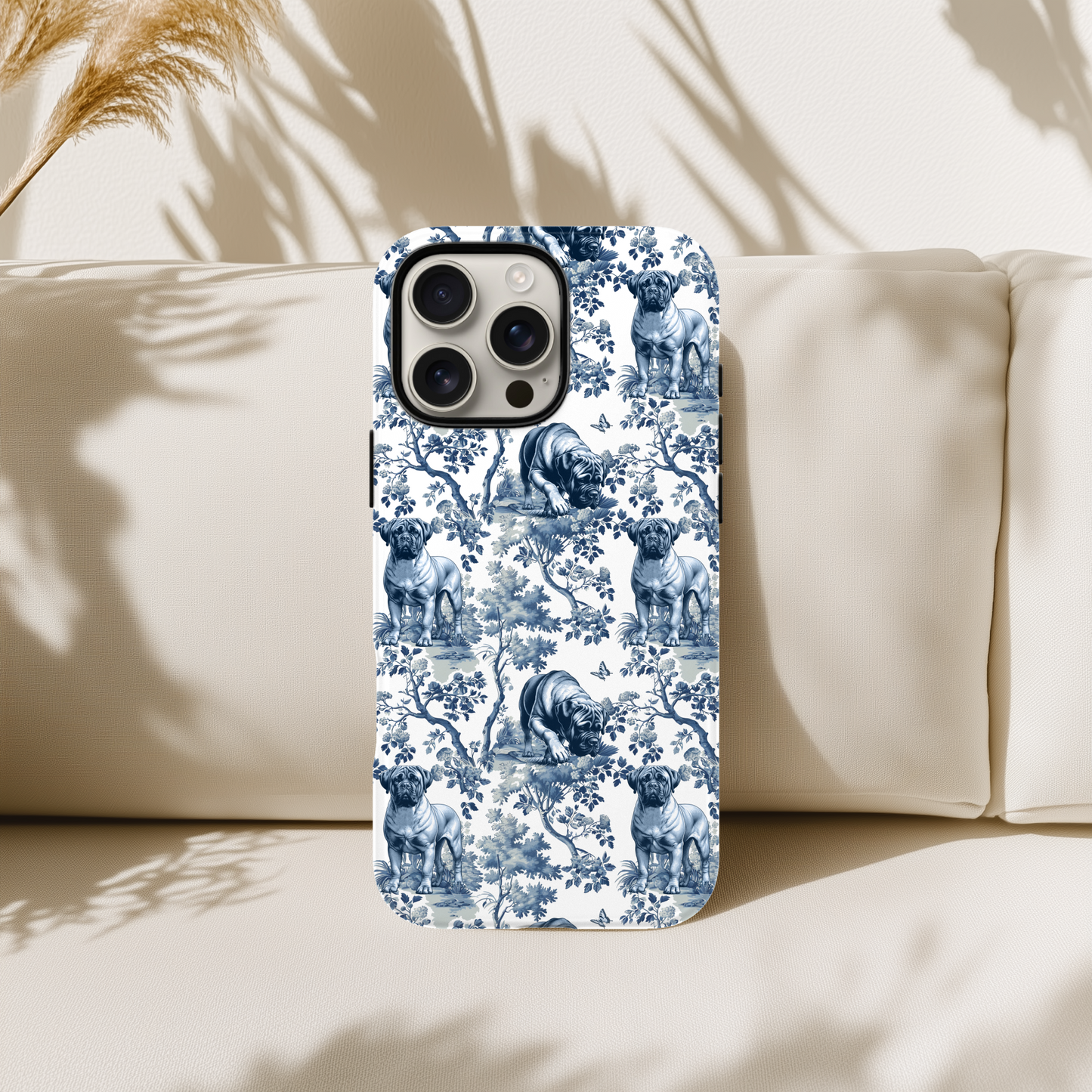 Bullmastiff Phone Case - Toile Pattern