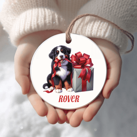 Bernese Mountain Dog Ornament with Custom Name