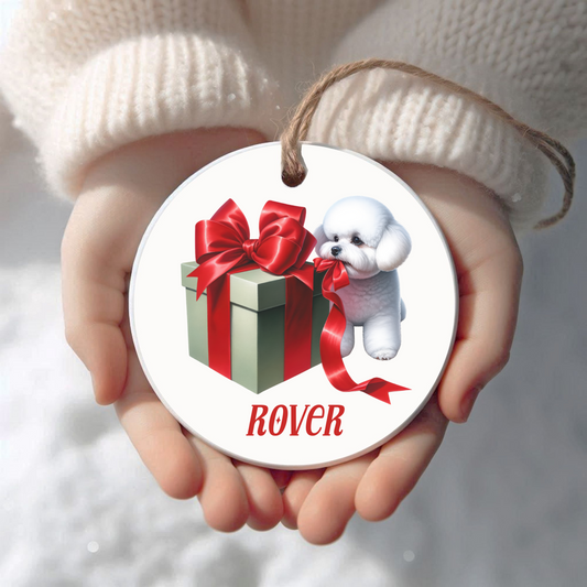 Bichon Frise Ornament with Custom Name
