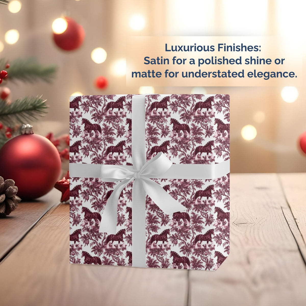 Clydesdale Horse Christmas Gift Wrapping Paper