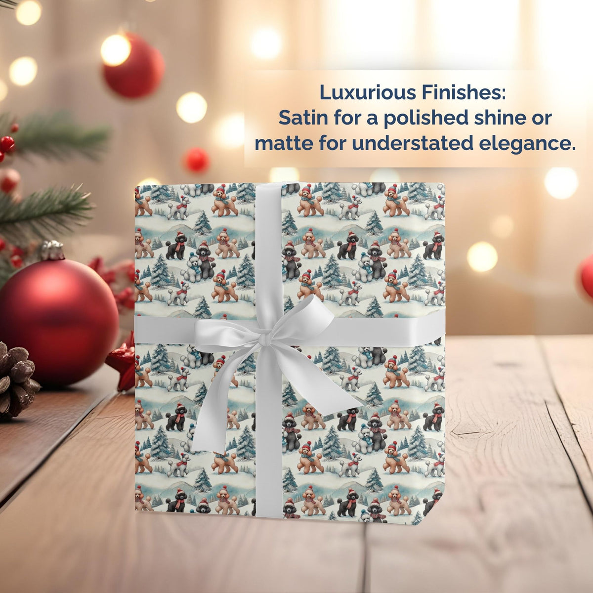 Poodle Winter Wonderland Christmas wrapping paper