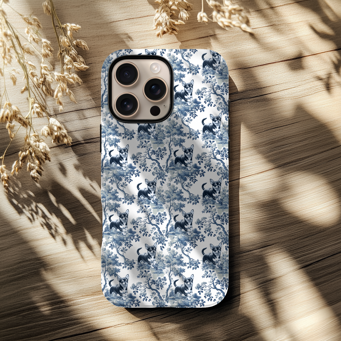 Chihuahua Phone Case - Toile Pattern