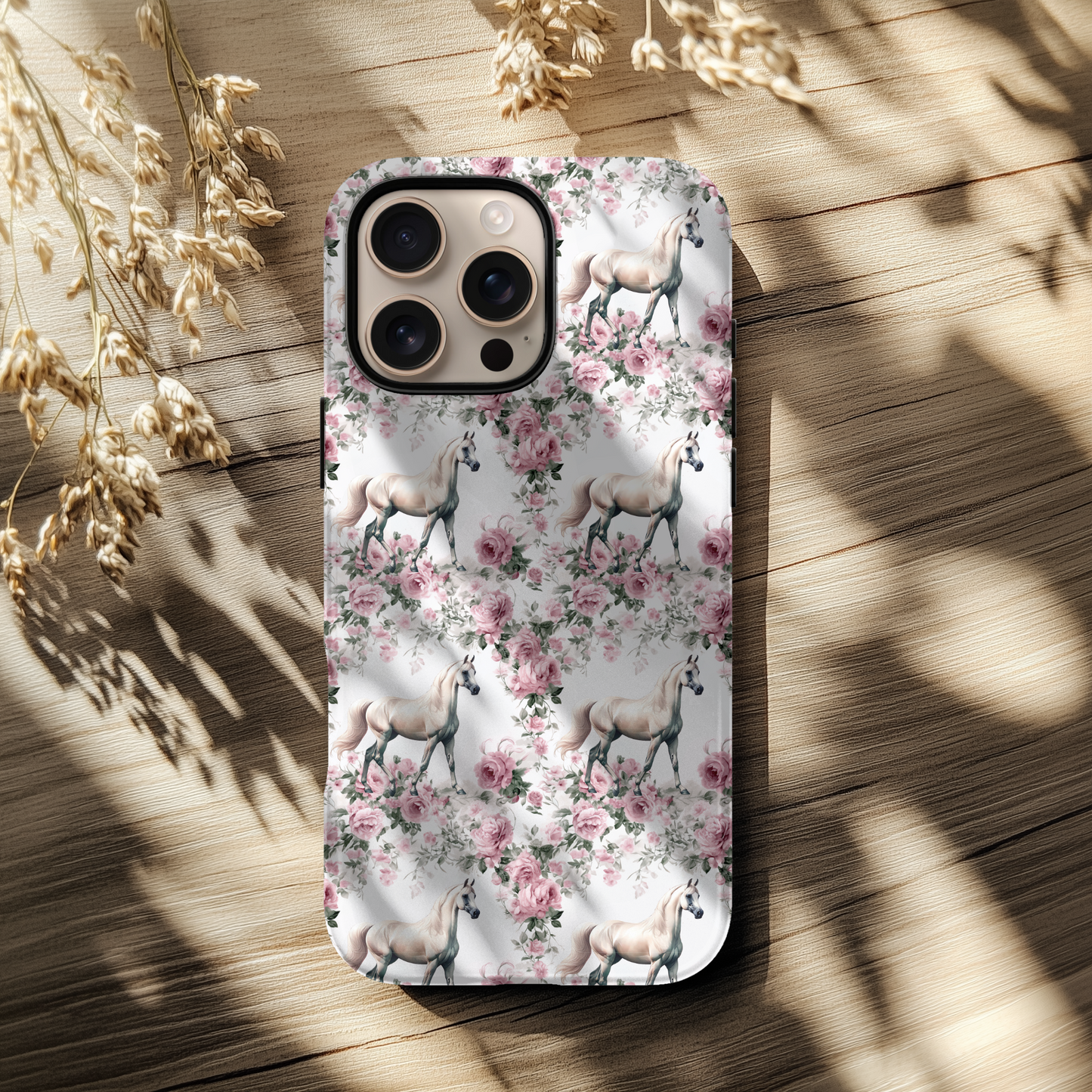 Horse Phone Case - Floral Toile Pattern