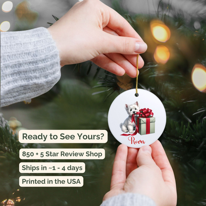 West Highland Terrier Ornament with Custom Name